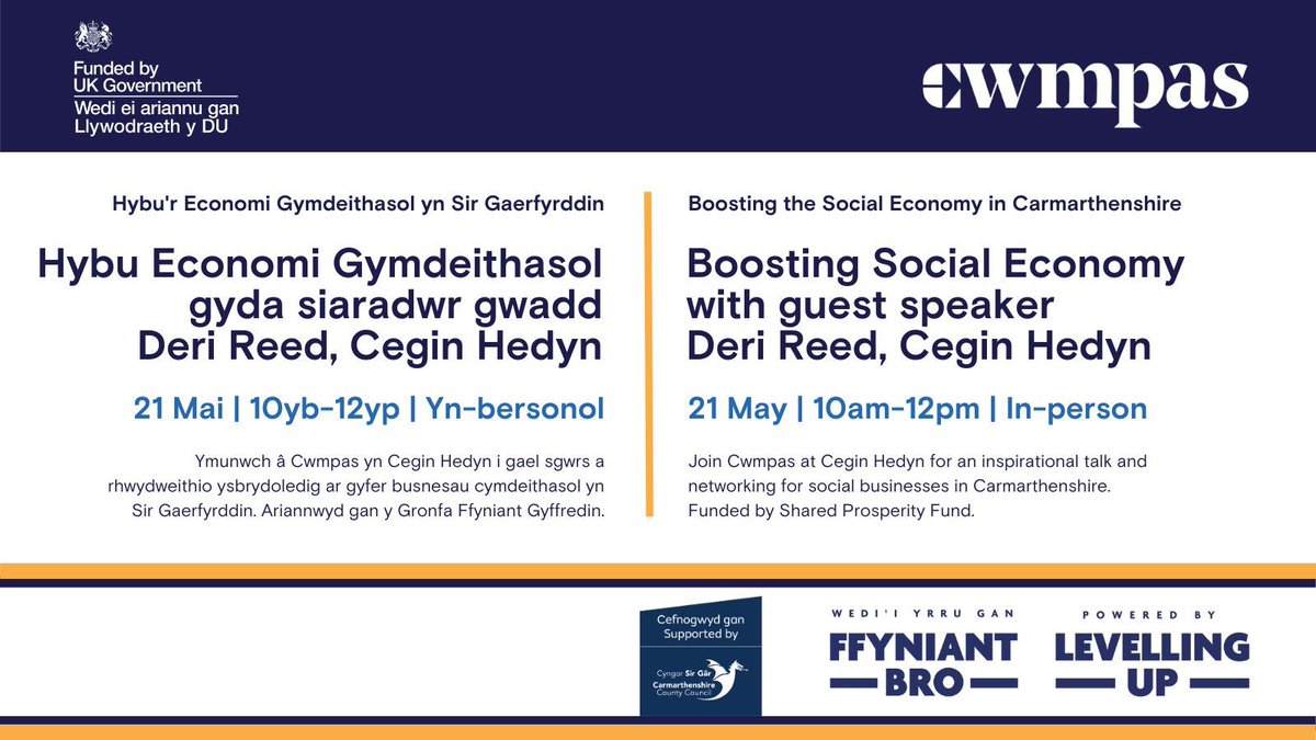 Cwmpas_Coop's tweet photo. 🍳 Next Tuesday! Join Cwmpas and Cegin Hedyn in Carmarthen for a talk by award-winning chef Deri Reed (@TheEthicalChef). Discover Cegin Hedyn’s "pay what you can" model and gain insights on sustainability and community service.

🎟️: https://t.co/LC3Mm76HVq https://t.co/mtb4BrpvcC
