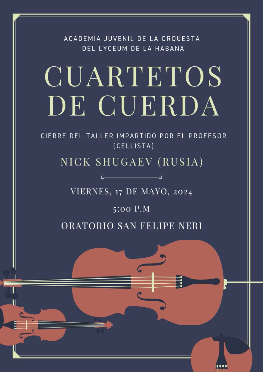 El profesor, director de orquesta y violonchelista ruso Nikolay Shugaev inició un taller para los músicos de la Orquesta del Lyceum de La Habana 🎼Culminará con un concierto el viernes 17 de mayo a las 5:00 p.m. de entrada libre, en el Oratorio San Felipe Neri, #CubaEsCultura