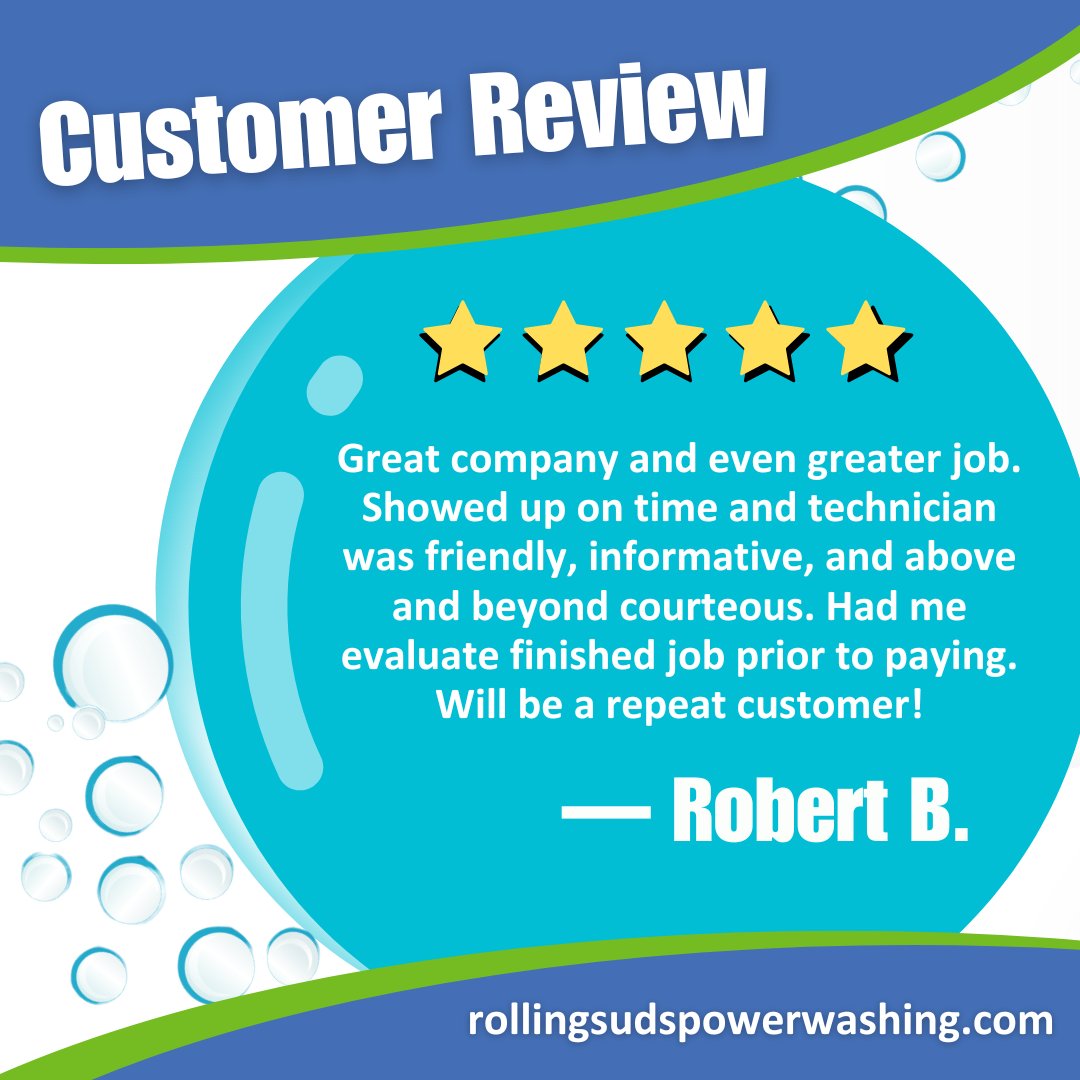 See what people are saying about the quality of our power washing services! Contact us to book an appointment with the Power Washing Professionals at Rolling Suds. #PowerWashing #PressureWashing #ResidentialCleaning #CommercialCleaning #CranberryPA #McKnightPA