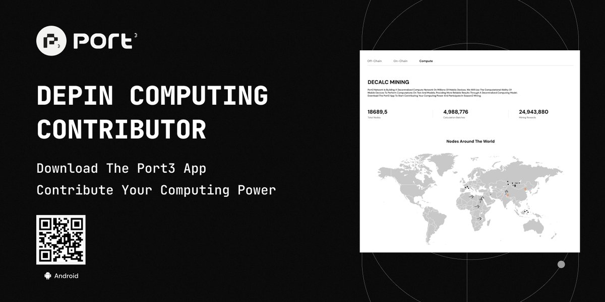 Port3Network's tweet image. 📱#Port3 App is Now Available on Android

We are building a decentralized computing network on millions of mobile devices. Tap into the power of decentralized computing right from your mobile!

⚫️ Download, contribute your computing power, and earn $PORT3!

All about $PORT3…