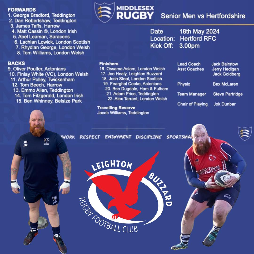🏉 REGIONAL CALL UP FOR BUZZARDS 💪

Congratulations to our Buzzard players who have been called up for regional squads in the coming days. 

Prop @Prop3Joe has been selected to play for @middlesexrugby Senior Men against Hertfordshire this Saturday at Hertford RFC (3pm)...