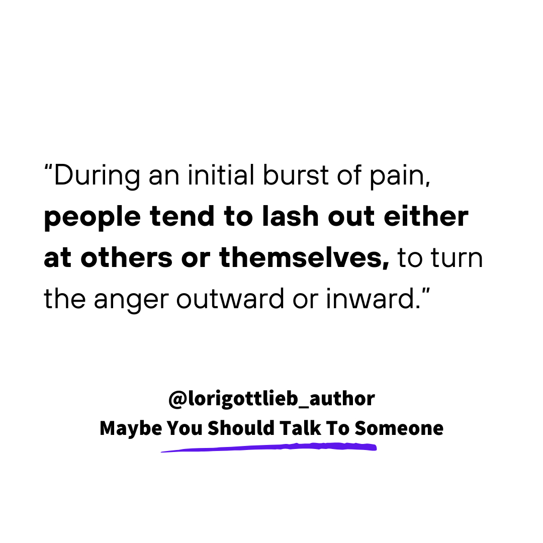 Who remembers this from Maybe You Should Talk To Someone? What do you do with *your* pain? Can you sit with it and breathe instead of launching it like a grenade at others or yourself?🎯