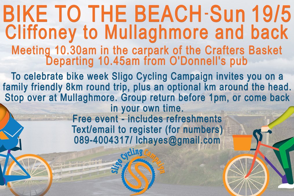 Hear ye! Hear ye North Sligo family cyclers! #BikeWeek is coming your way! Thanks to our member @lucy_c_hayes for the suggestion! See you on Sunday morning Cliffoney 10 30! It,'s important to register so we can put your name in the ice-cream cabinet! @SSRPSligo @SligoPPN