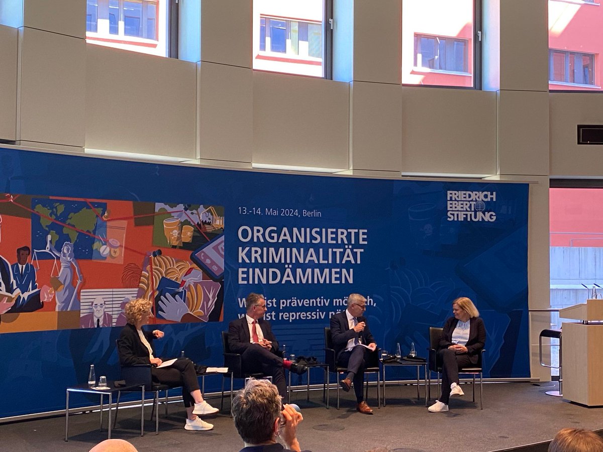 Yesterday, our Director, @Mark_Shaw_ joined German Minister of Interior @NancyFaeser & @Europol's Deputy Director, Jürgen Ebner to discuss strategies against organized crime. 🇩🇪 has enhanced efforts to address the growing organized threat in the country and the EU. @BMI_Bund