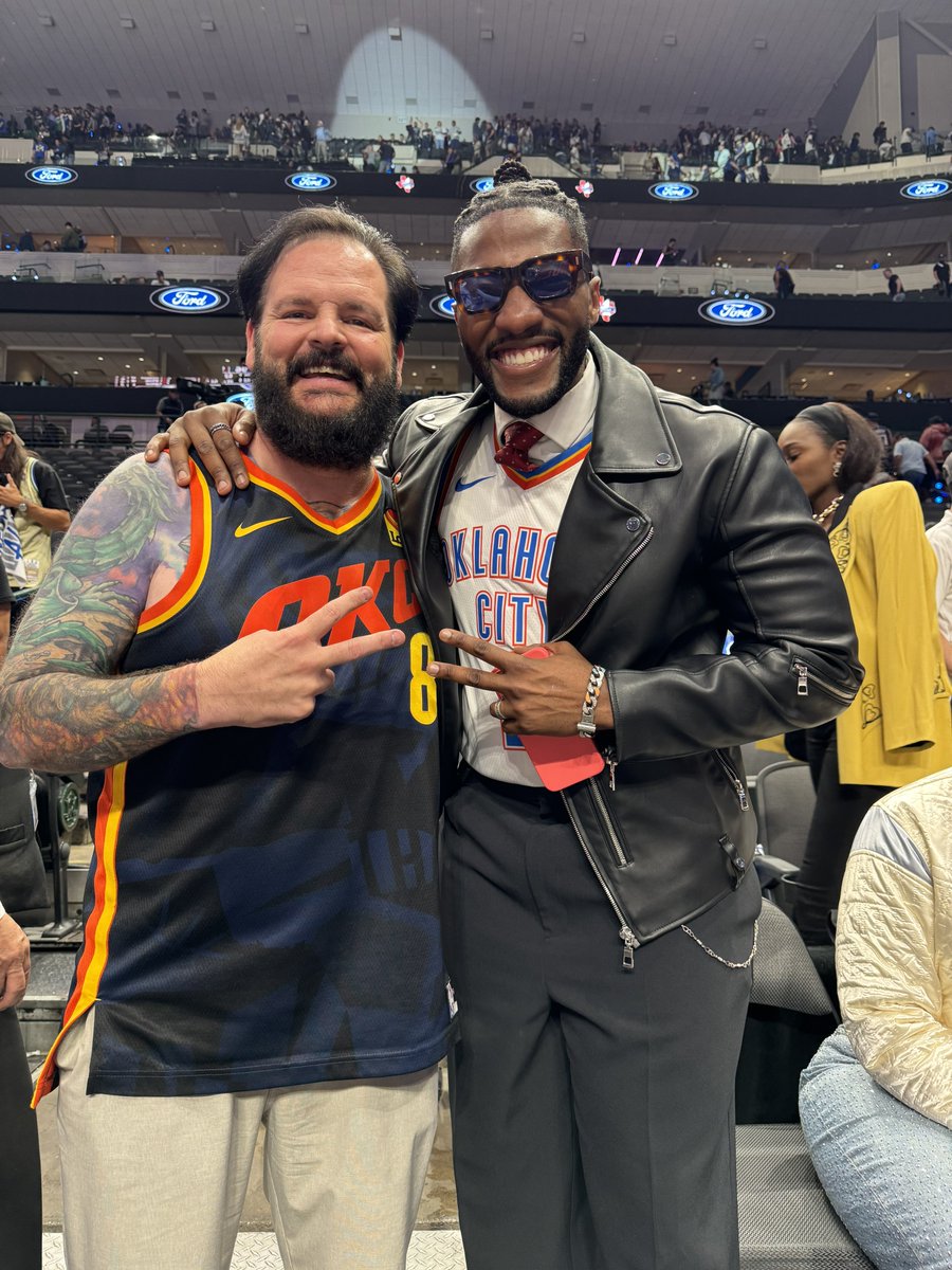 It was a pleasure meeting and cheering for the Thunder with @iammiketodd at the American Airlines Center Monday night. Gritty win for OKC. Hope to see you at the Paycom Center soon! #ThunderUp #NBAPlayoffs #WeAreThunder