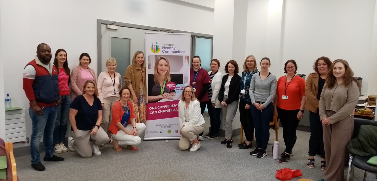 Fantastic morning at Making Every Contact Count Workshop in Mallow Primary Healthcare Centre with colleagues from Public Health Nursing, Podiatry, Oral Health, Mental Health, ICPOP #makingeverycontactcount