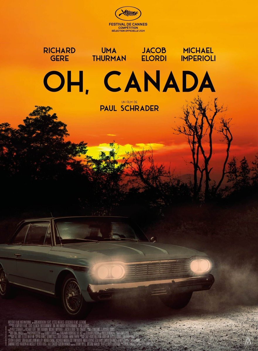 First poster for Paul Schrader's OH, CANADA starring Richard Gere, Uma Thurman, Jacob Elordi, and Michael Imperioli Premiering at Cannes Film Festival