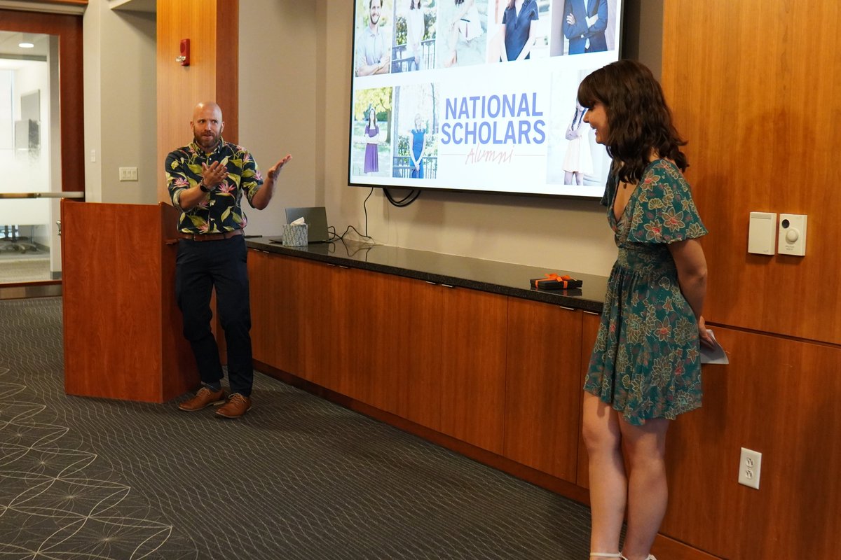 Drs. Eliza Gallagher and Matt Voigt were both participants in The National Scholars Program Awards of Distinction dinner for their roles as mentors, an event where graduating seniors and their mentors are honored for their mentoring that drives success in all facets of life.