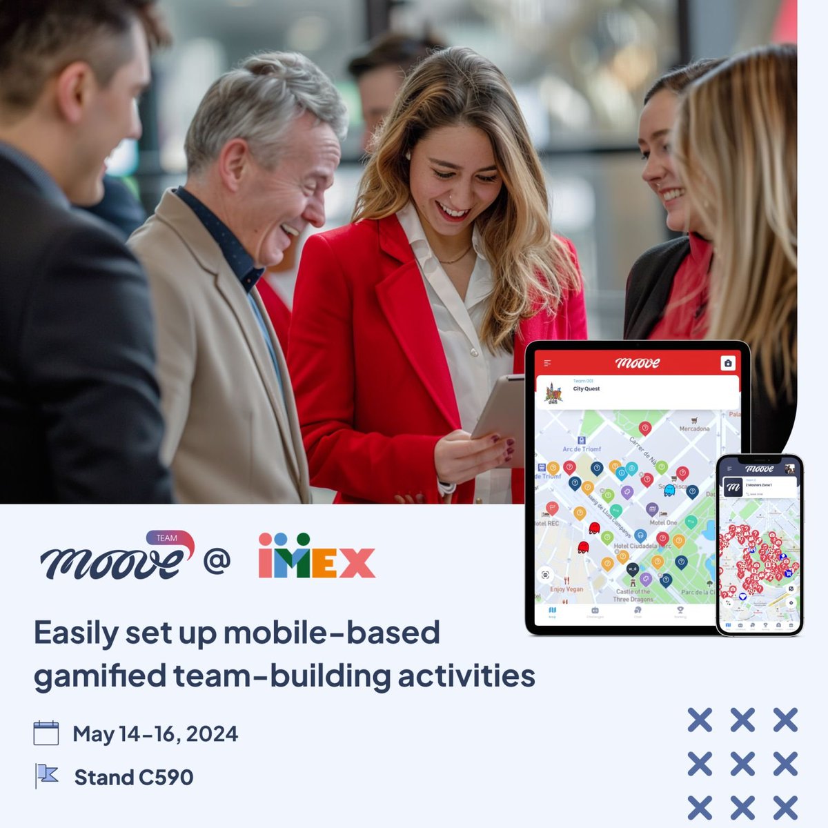 We are having a great time at #imexfrankfurt. Tomorrow is the last day, so don't miss the opportunity to learn about Mooveteam and how it can offer new solutions for client satisfaction and revenue streams. #teambuilding #imex24