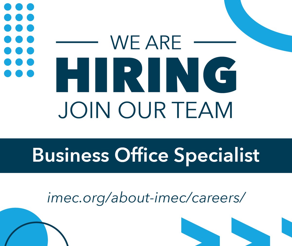 🚀 Join IMEC as a #BusinessOfficeSpecialist! 🚀 Have a knack for financial support, data management, event planning, meeting coordination, training support, team supervision? This is the #CareerOpportunity for you! #JoinOurTeam #PeoriaJobs 📍 Peoria, IL 👉 bit.ly/3V1N7Is