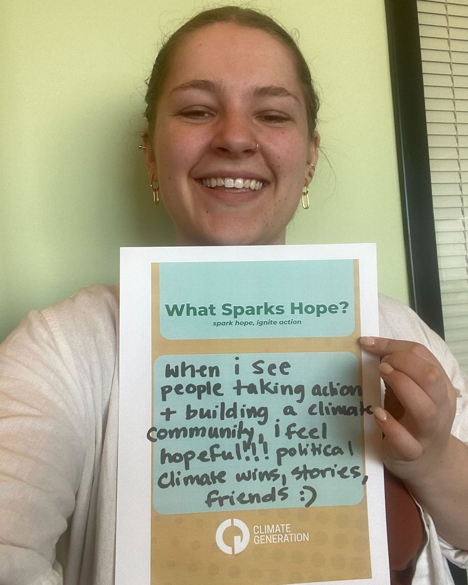 🌏 What do you find hopeful? Hope is a powerful tool to counteract climate-anxiety that paralyzes us, it ignites and sustains meaningful action against the systems perpetuating the climate crisis. This month, CG thought about what #sparkshope for our team. Today is Zoe's reason!