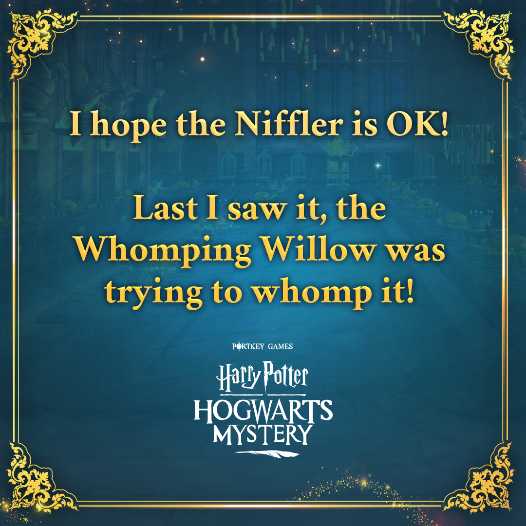 There's one last Niffler to be found before the students of Hogwarts can find peace. Track it down for a free reward! bit.ly/Play-HPHM