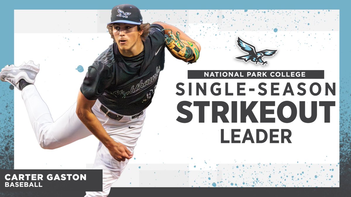 With 88 punchouts in his sophomore campaign, #NPCHawks pitcher Carter Gaston sets NPC's record for the most strikeouts in a season. Congratulations, Carter! #NJCAA #ThisIsNPC
