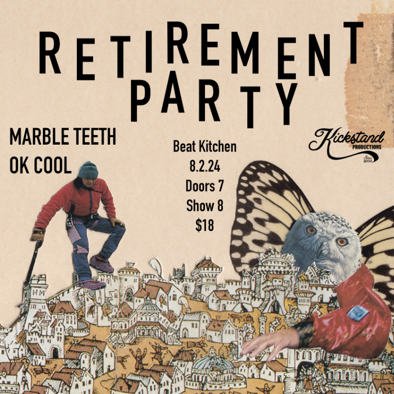 rtrmntprty's tweet image. Chicago!!! 

Only (non-michigan-festival) gig of the year is 8/2 at Beat Kitchen with @marble_teeth and @okcoolband 

Tickets on sale now wl.seetickets.us/event/retireme…

See you there :)