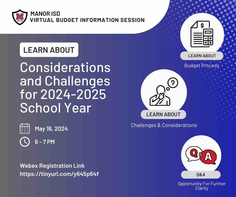 Join us for our Virtual Budget Information Session Tomorrow! Learn about: 📑Budget process 📊Challenges & considerations 💭And have the opportunity to have questions answered 🗓️ May 16, 2024 🕒 6 - 7 PM Register Today🔗 tinyurl.com/y645p64f