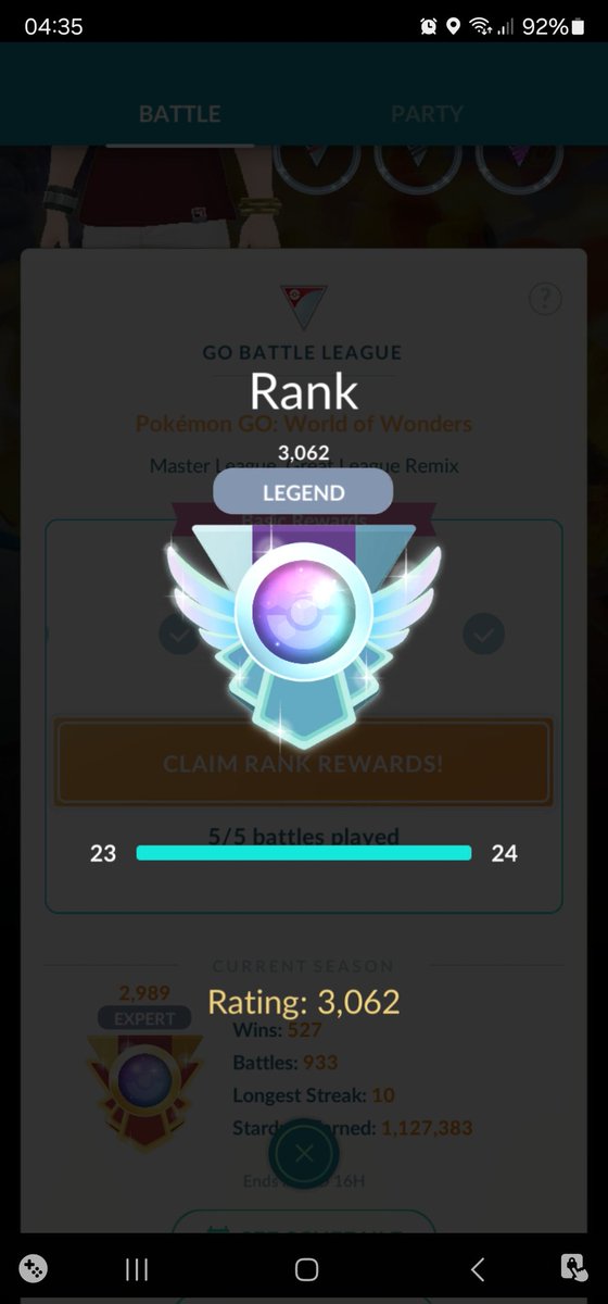 Think this might be one of the best moments in GBL for me, hitting Legend in a GL format for the first time!