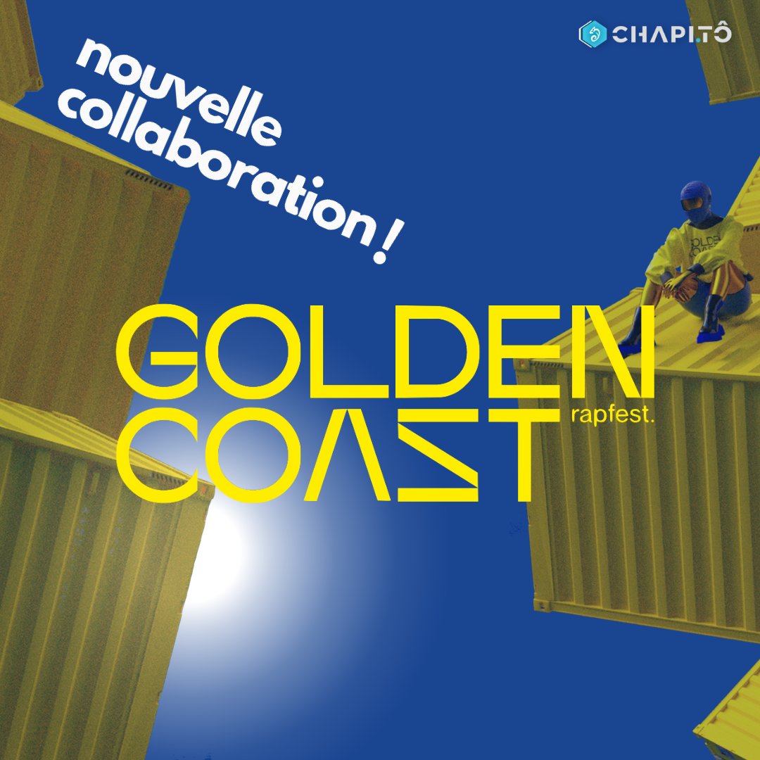 chapi_to's tweet image. Nouvelle collaboration💥

Chapitô est très heureux de vous annoncer sa collaboration avec l&apos;évènement : @GoldenCoastfest 

Pour la première fois, c&apos;est un évènement 100% rap qui va bientôt secouer Dijon✨

Restez connectés l&apos;application arrive prochainement...📱