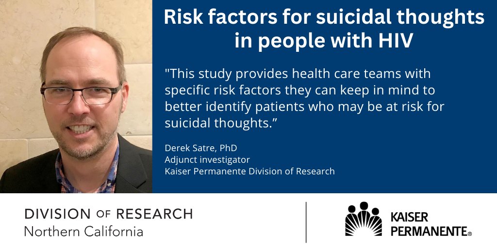 Now in #JournalofAffectiveDisorders: depression, anxiety, substance use associated with greater odds of suicidal thoughts in people with #HIV. bit.ly/3JZOnWr Read more: k-p.li/3V19Bth @UCSFPsychiatry