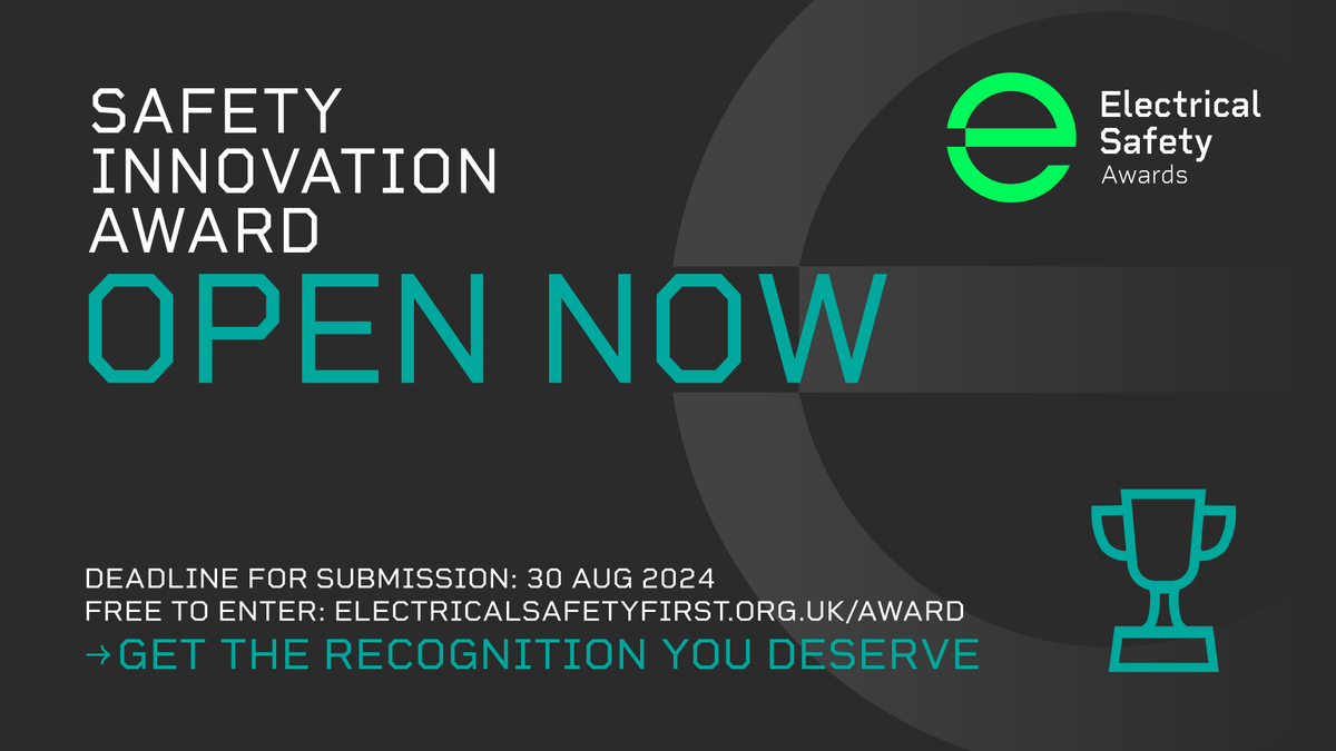 🎉 Exciting news! The Safety Innovation Award is back and calling all safety product developers! Showcase your innovation and make a real impact on electrical safety with the Safety Innovation Award. Enter for free now: ow.ly/zPLM50Rtvsq #ElectricalSafety #InnovationAward