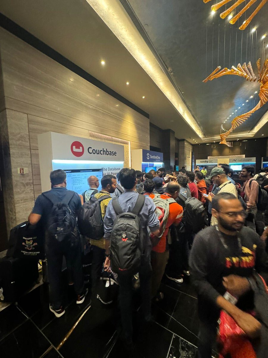 Day 1 of #AWSSummit Bengaluru is in the books! 🇮🇳 Packed keynotes and 350+ attendees stopped by to meet us and learn about #Couchbase Capella on @awscloud. See you again tomorrow at booth S1! 👋 bit.ly/3TSfGHY