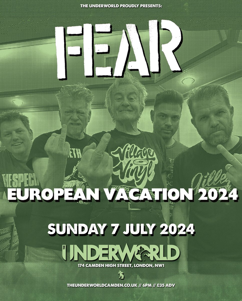 On Sale Now 💥 West-coast punk / hardcore legends @FEARleeving, live at @TheUnderworld on Sunday 7th July. 🎟️ tinyurl.com/yc6s67je 🎶 spoti.fi/3dIotnj