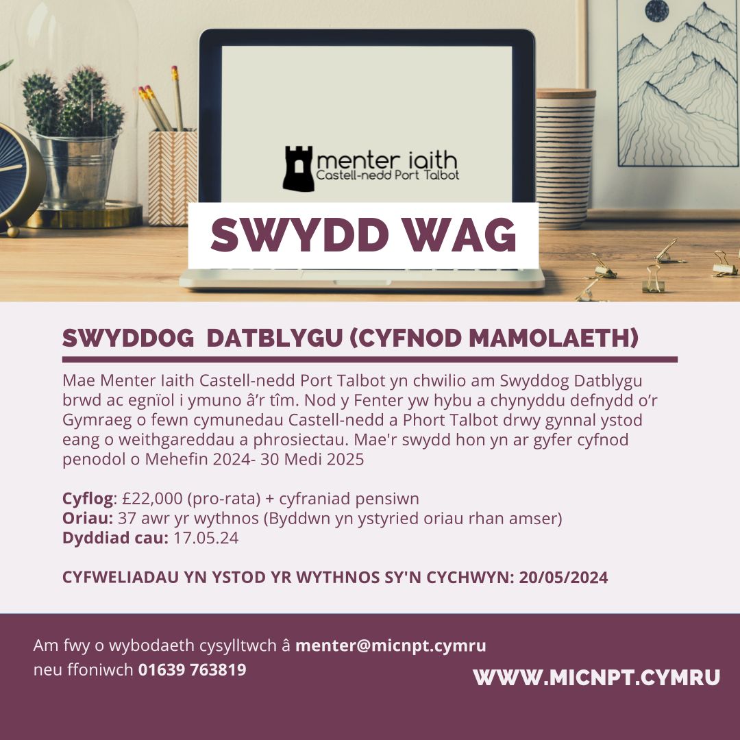 We have been asked to share the following information. Rydym wedi cael cais i rannu'r wybodaeth isod.