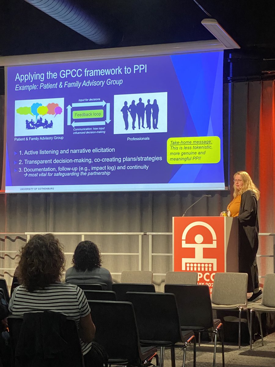 Great presentation by @Janerle2002 at GCPCC 2024! A bold proposal to reduce tokenistic practices in patient and public involvement (PPI) initiatives on meso- and macro-level: Striving for “person-centred PPI”. #IntegratedCare #PersonCentredCare #healthcare #vitalis2024 #gcpcc2024