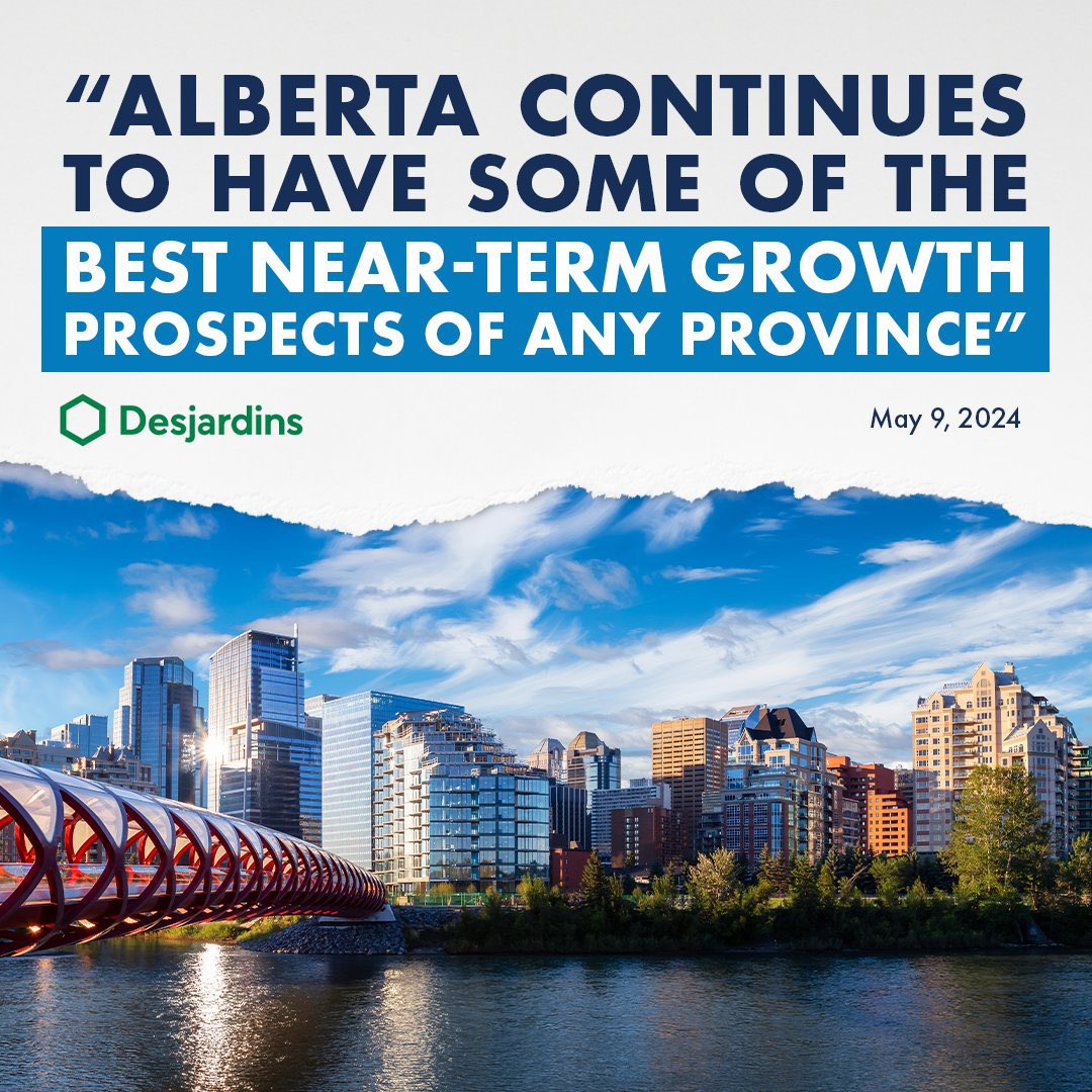 Great news! BMO, Scotiabank, and Desjardins now all agree: Alberta will lead Canada 🇨🇦 in economic growth this year.