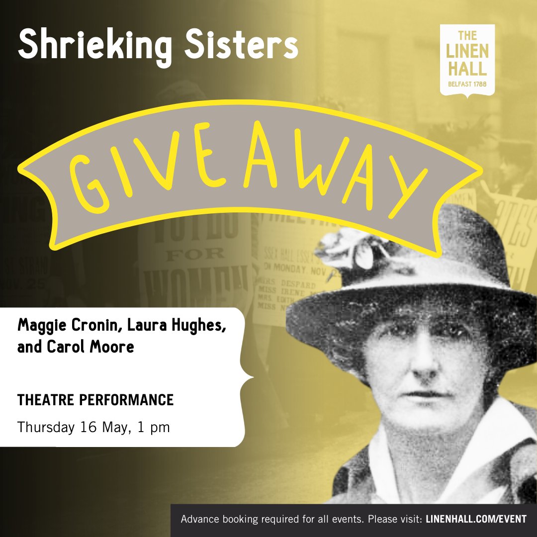 🚨🚨GIVEAWAY ALERT 🚨🚨 We're delighted to offer 5 double invites to the exciting theatre performance, Shrieking Sisters. To snag your invite, simply send us a DM with your full name and email address. Click here to learn more: linenhall.com/event/shriekin…
