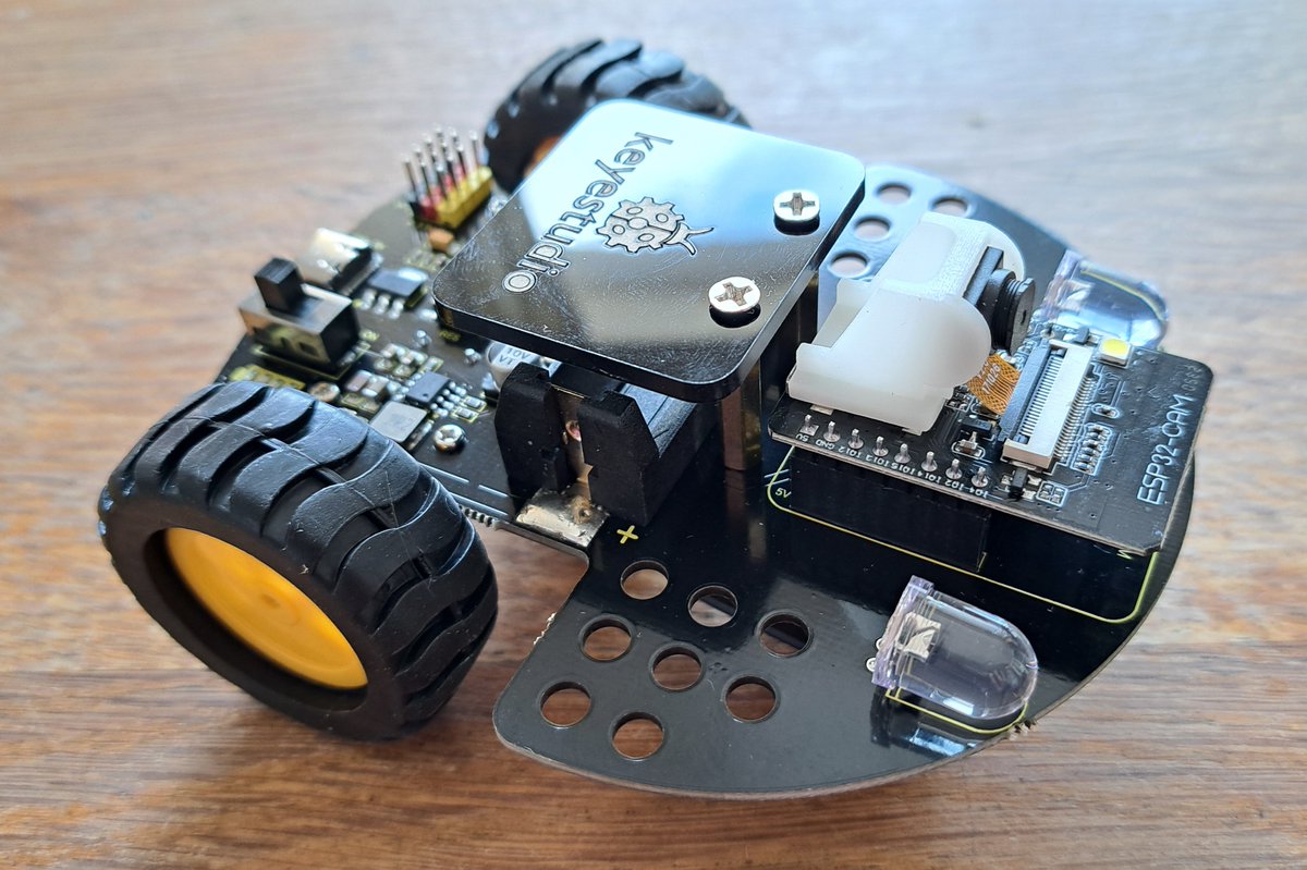 #Keyestudio Vision Car #KS5017 w #ESP32-CAM takes 10-15 min to build. Videos show each step. Ideal for someone who wants min build and max learning/use of car. Could easily build and use car in same class session! #Robotics #STEM @KeyestudioRobot @aru_fse @ARU_EBE #HomeEducation