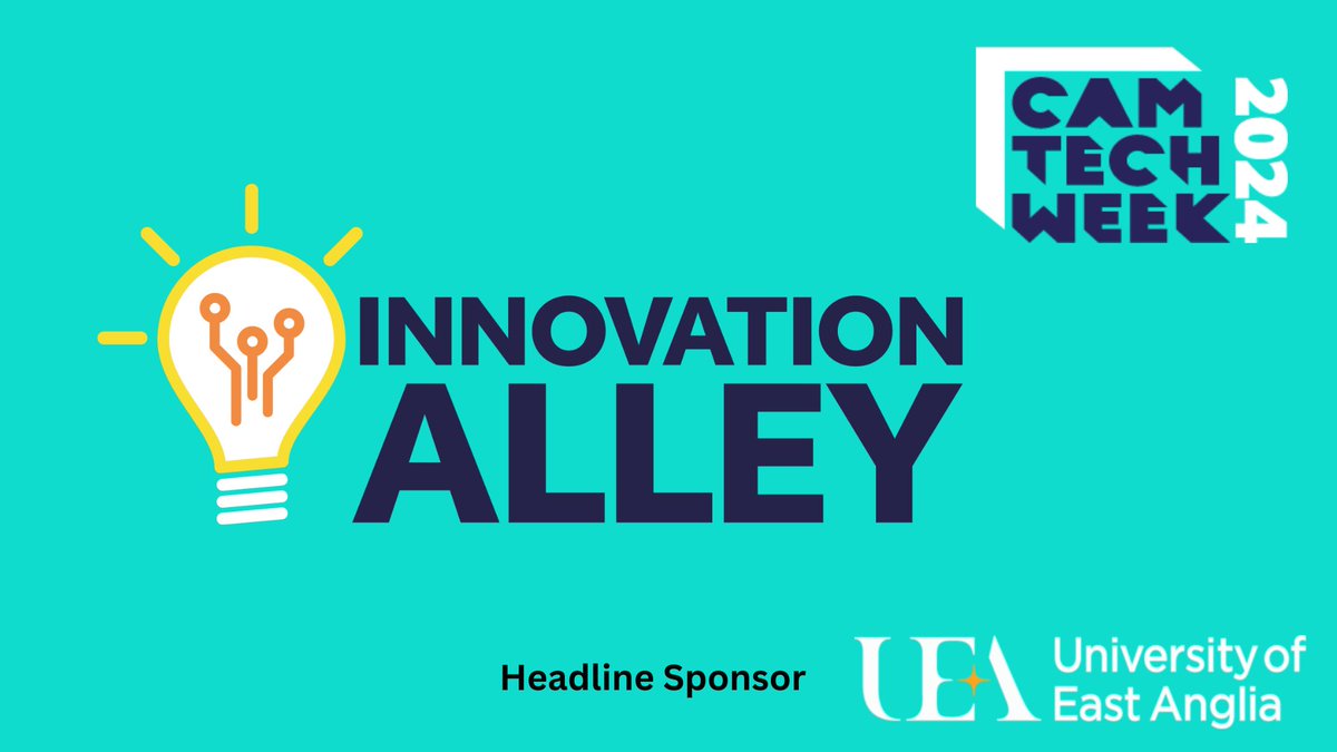 We're headline sponsors of Innovation Alley on 10 Sep as part of Cambridge Tech Week.

Apply before 31 May to take part in the exhibition: bit.ly/4aktwry

We’re keen to showcase amazing expertise from UEA and the East of England to potential investors and partners.