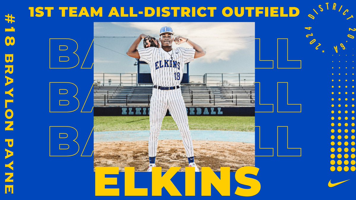 Elkins Baseball (@elkinshardball) on Twitter photo Congratulations to our guy <a href="/payne_braylon/">Braylon Payne</a> and <a href="/UHCougarBB/">Houston Baseball</a> commit on being named 1st Team All-District OF for the 2024 Season! Heck of a career big guy! Can't wait to see what comes next! #KnightLife <a href="/EHS_Knightswire/">Elkins High School</a> Congratulations to our guy <a href="/payne_braylon/">Braylon Payne</a> and <a href="/UHCougarBB/">Houston Baseball</a> commit on being named 1st Team All-District OF for the 2024 Season! Heck of a career big guy! Can't wait to see what comes next! #KnightLife <a href="/EHS_Knightswire/">Elkins High School</a>