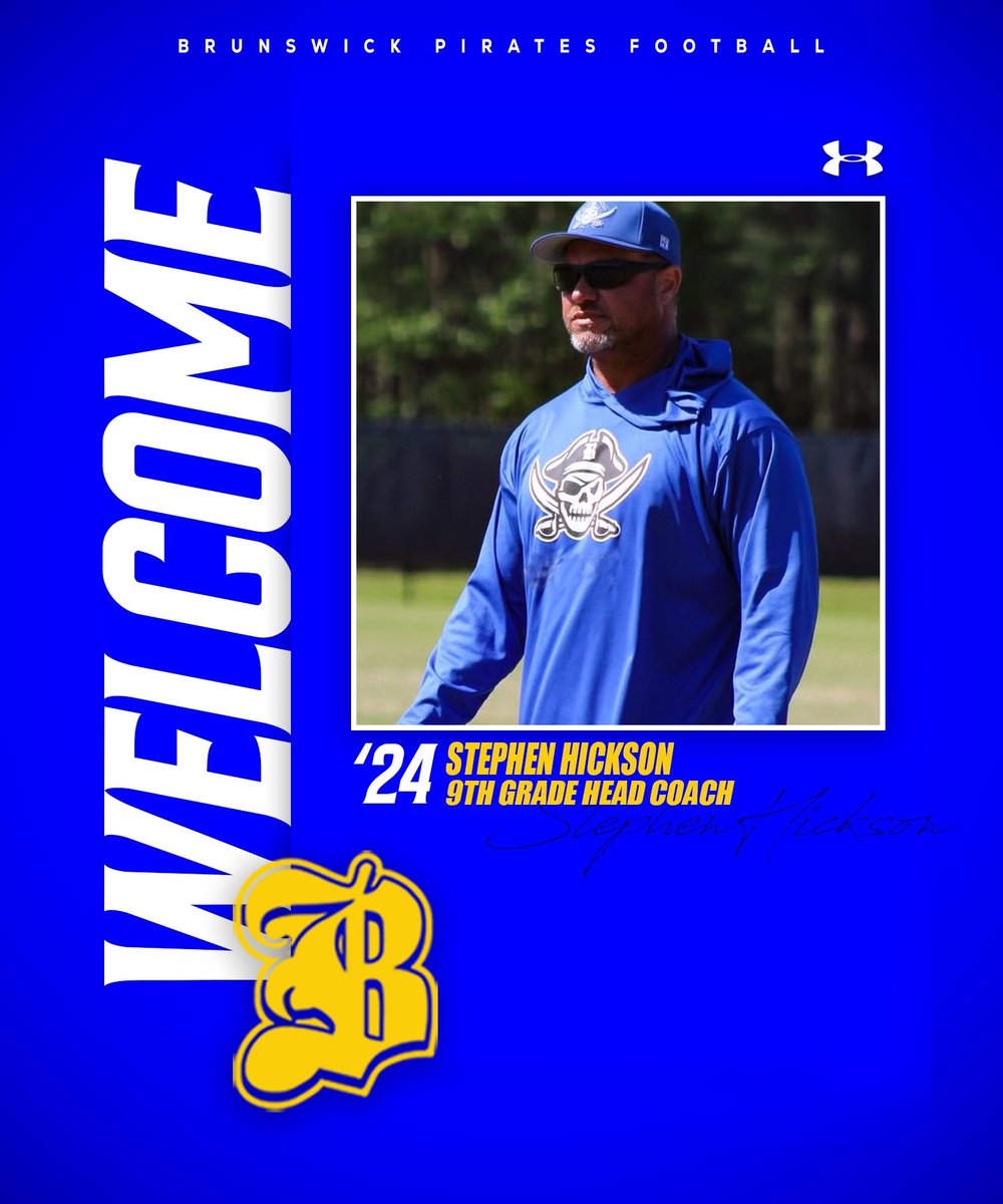 WELCOME TO THE HIGH! Coach Stephen Hickson will be coming on board to be our 9th Grade HC! We are excited to have Coach Hickson joining our staff! 🟦🟨🏴‍☠️⚓️☠️ #PiratePride #AllAboutTheFamily #NewToTheCrew