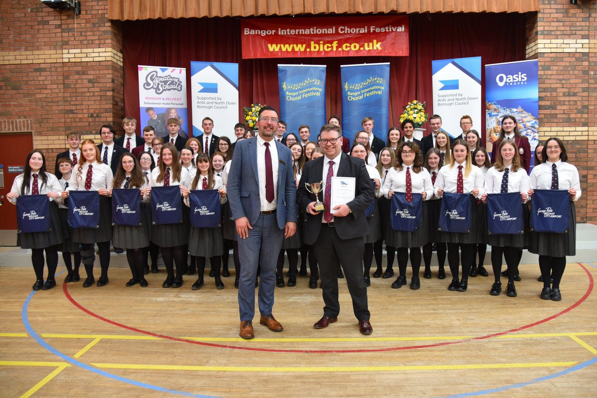 As a responsible business leader that is dedicated to giving back to the local community, we were thrilled to once again be part of @BangorChoral's wonderful festival by sponsoring one of the senior school prizes! 🏆 Congratulations @CarrickGrammar School choir 👏 #Community