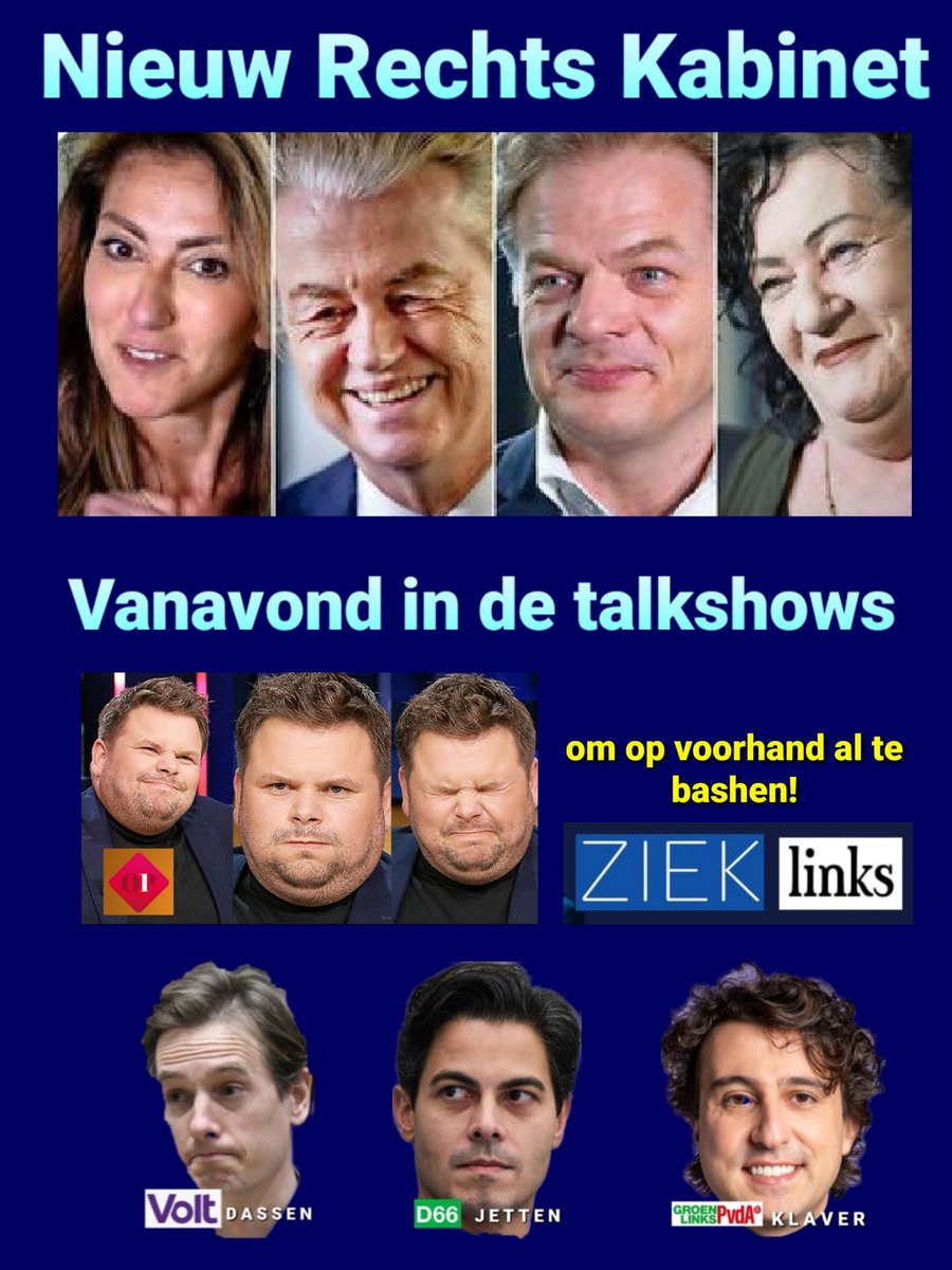 Akkoord #PVV #BBB #VVD en #NSC. De talkshowtafel bezettingen voor vanavond kunnen we nu al uittekenen...#sophieenjeroen #Op1 #Renze