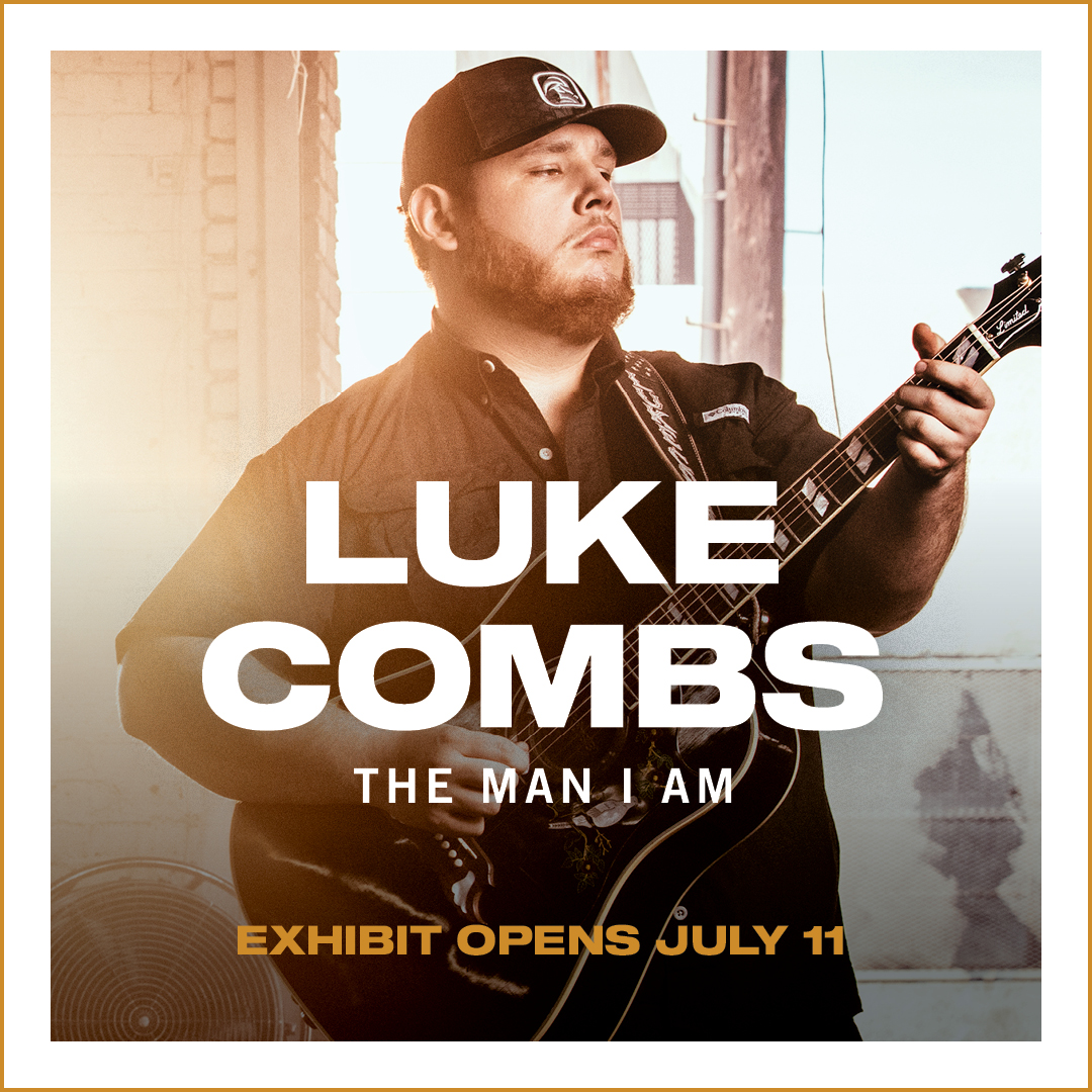 The Museum’s newest exhibit, “Luke Combs: The Man I Am,” will open on July 11. To celebrate opening day, @LukeCombs will visit the Museum alongside several of his closest collaborators to share stories and perform songs at 2:30 PM. Reserve tickets: countrymusichalloffame.org/calendar/luke-…
