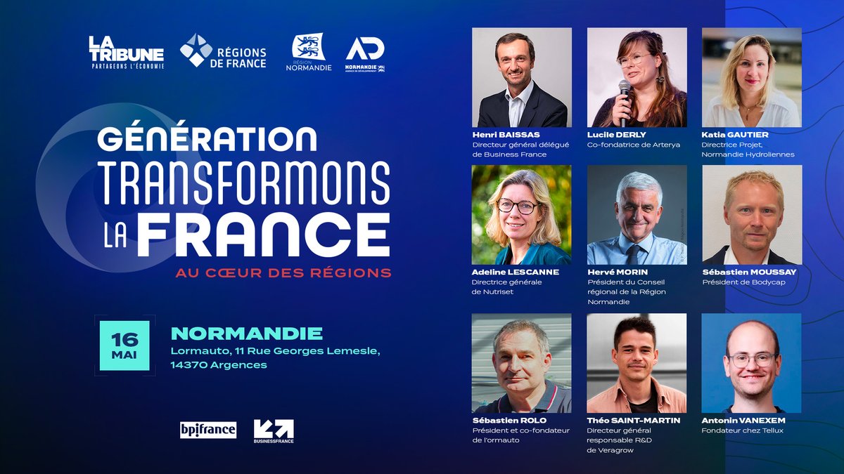 [J-1] #TLFRégions en #Normandie c'est demain ! Au programme : des débats ouverts dans un lieu atypique avec des experts venus de multiples horizons 🎟️ Dernières places : event.inwink.com/transformons-l… 📍 Lormauto, 11 Rue Georges Lemesle, 14370 Argences @LaTribune @Regionsdefrance