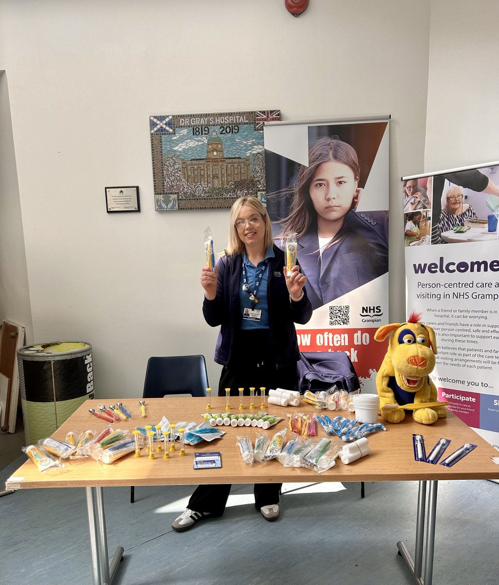 Michelle & Stef set up in the foyer at DGH yesterday - ready to provide some oral health information for National Smile Month