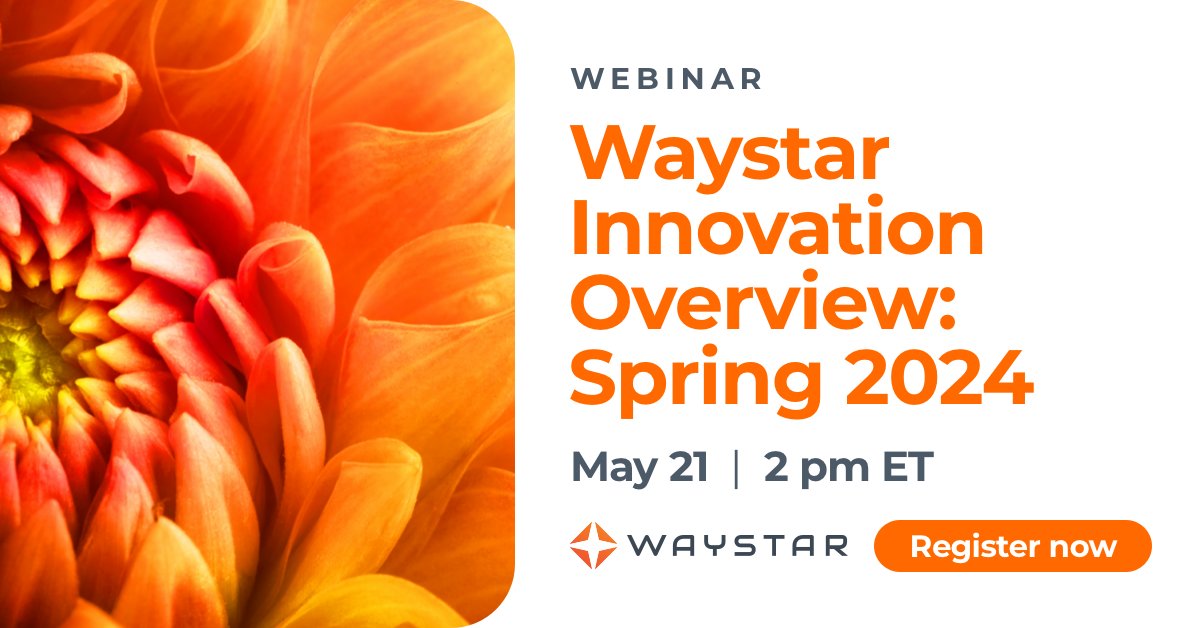 WEBINAR: Wondering what’s new at Waystar? Join us May 21 to walk through all our new features and functionality. We’ll cover everything from automating estimate delivery and discovering new revenue to automatically resubmitting rejected claims. ow.ly/WjXK50RHe4p