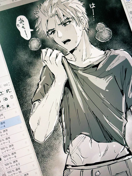 等身の違いで脳みそ破壊される(1ページ下書き進めるごとに趣味絵を描くオタク) 