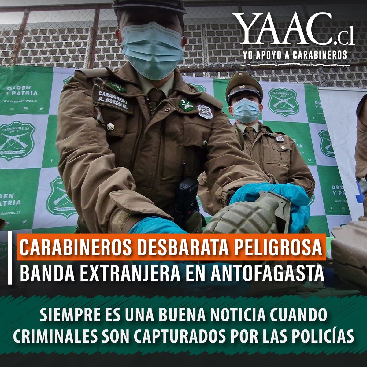 Cuando @carabdechile hace la pega, es necesario que el @PJudicialChile y la @FiscaliadeChile actúen prontamente y los dejen encerrados un buen tiempo. #CarabinerosTeCuida #YoApoyoACarabineros

📣 Suma tu voz en YoApoyoACarabineros.cl