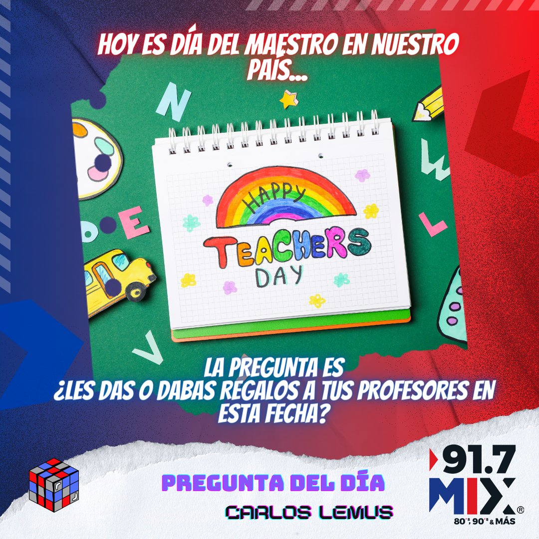 Hoy se celebra el día del maestro en nuestro país. LA PREGUNTA ES: ¿En casa acostumbran a dar regalos en este día a los maestros? #PreguntaDelDía #Mixfm #Puebla #DíaDelMaestro