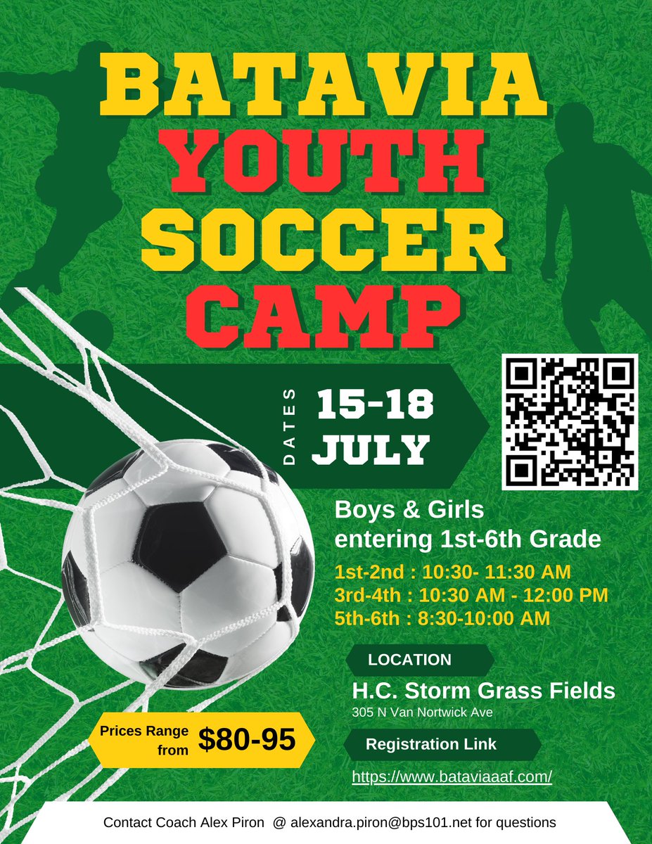 agpiron10's tweet image. Sign up for our Batavia youth soccer camp @ baafcamps.org/youth-soccer.c…
@ActivityBatavia @BataviaAthletic