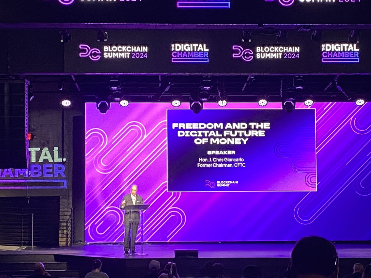 Amazing, impactful speech by the Hon. J. Chris Giancarlo on “Freedom and the Digital Future of Money” @ @thedigitalchamber’s #DCBlockchainSummit2024. Its gonna be a great day. #allin ~~ #freedom #digitalFuture #money #deFi #web3 #crypto #blockchain #blockchainsummit