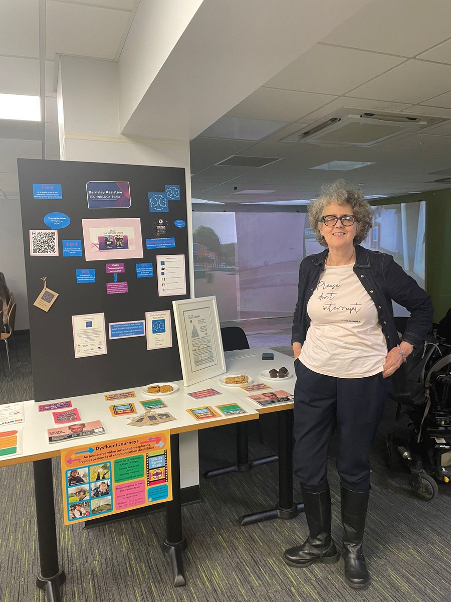 Great to see the dysfluent journeys installation today, raising awareness about the lived experience of communication difficulties. We’re loving the cross stitch too!