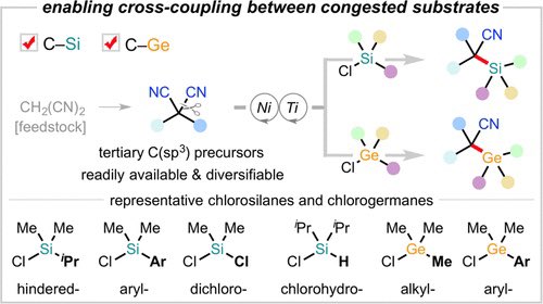 From Quaternary Carbon to Tertiary C(sp3)–Si and C(sp3)–Ge Bonds: Decyanative Coupling of Malononitriles with Chlorosilanes and Chlorogermanes Enabled by Ni/Ti Dual Catalysis @J_A_C_S #Chemistry #Chemed #Science #TechnologyNews #news #technology #AcademicTwitter #ResearchPapers