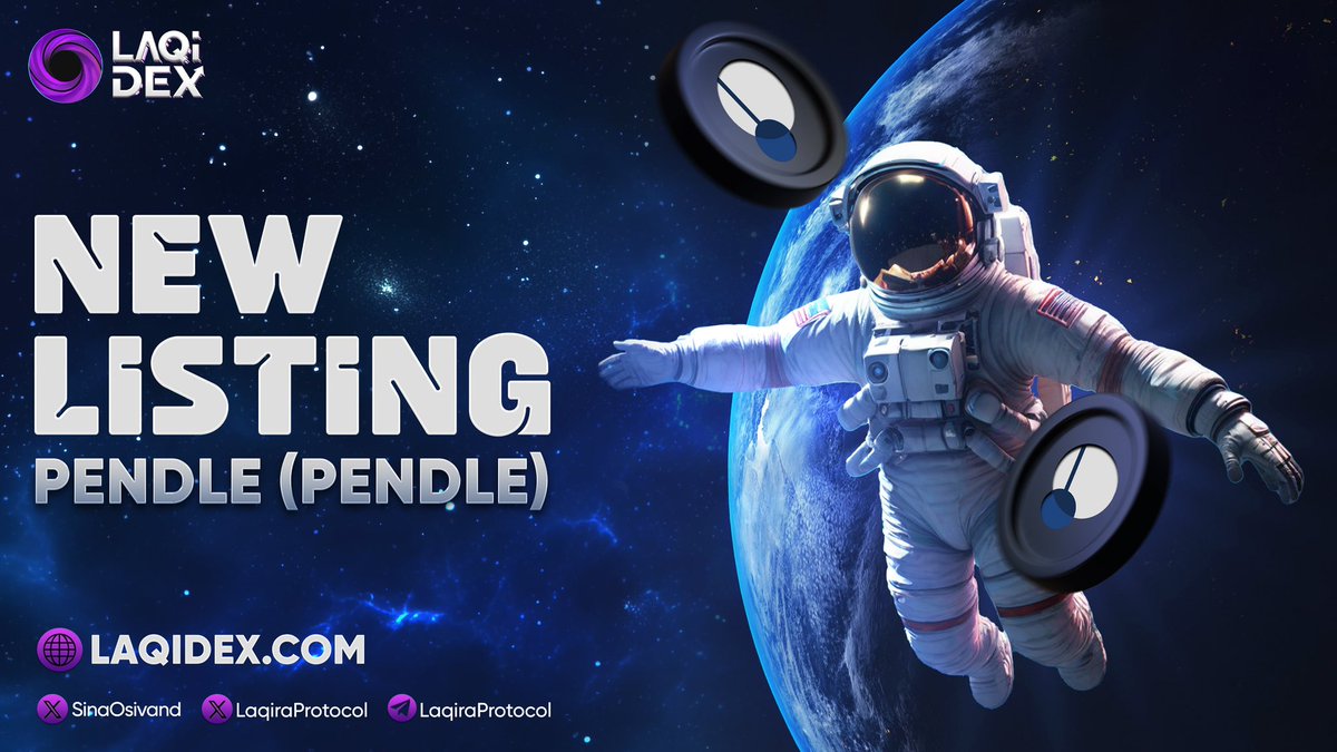 📣 New Listing #PENDLE has been listed on #LaqiDex and it is available for trading now. LaqiDex is a fully decentralized SwapRouter estimating MinimumOutputAmount based on #ChainLink and other on-chain price feeds to avoid any transaction manipulation and price fluctuation