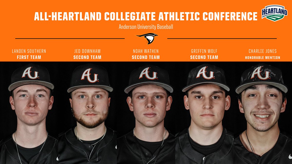 Congrats to <a href="/AURavensBSB/">AU Ravens Baseball</a>'s Landen Southern, Jed Downham, Noah Wathen, Griffin Wolf and Charlie Jones each garnering first-team all-<a href="/HCACDIII/">Heartland Collegiate Athletic Conference</a> honors! #SoarRavensSoar #GBGR #TheBestIsYetToCome #3L #TheHeartOfD3