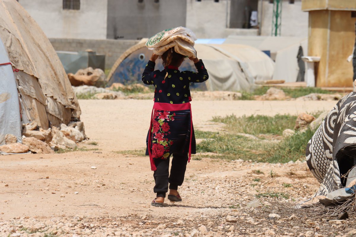 Çadır kamplarda yaşayan savaş mağduru ve ihtiyaç sahibi ailelere ekmek dağıtımımız devam ediyor. 📍 İdlib, Suriye