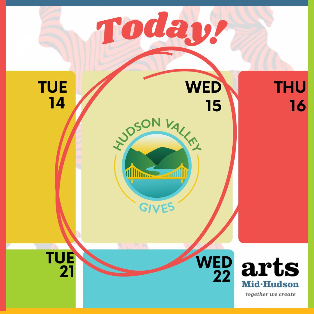 🌟 Today's the day! 🌟 Join us in celebrating Hudson Valley Gives Day and make a difference with Arts Mid-Hudson! 

hvgives.org/organizations/…  

 #ArtsMidHudson #TogetherWeCreate